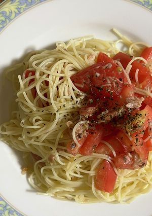 トマトツナバジルの冷製パスタ-レシピのメイン写真
