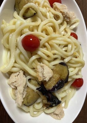 ナストリトマトのペペロンうどん-レシピのメイン写真