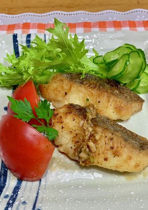 白身魚のにんにくバターソテー♪-レシピのメイン写真