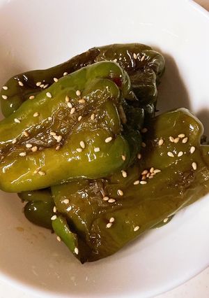 ピーマン種もヘタも丸ごと焼煮-レシピのメイン写真