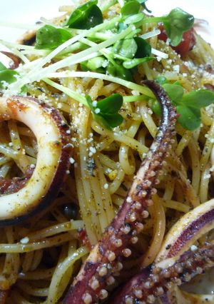 幸せパスタ♡イカスミとまと味!-レシピのメイン写真
