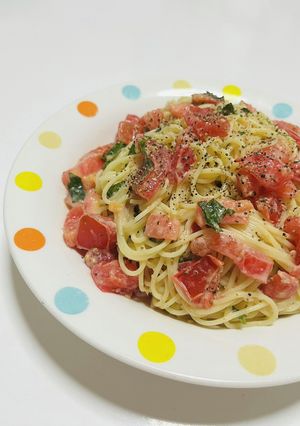トマトと大葉の冷製スパゲティ-レシピのメイン写真