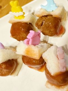 簡単!ひとくちミートボールパン♪-レシピのメイン写真