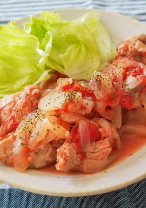 レンジで簡単♪チキンの塩こうじトマト煮-レシピのメイン写真