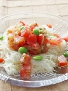 ツルっといけちゃう！トマトサラダそうめん-レシピのメイン写真