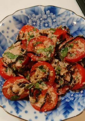 簡単！めちゃ旨♪トマトとツナの大葉塩昆布-レシピのメイン写真