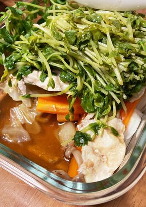 レンジ調理！鶏肉と豆苗の蒸し野菜-レシピのメイン写真