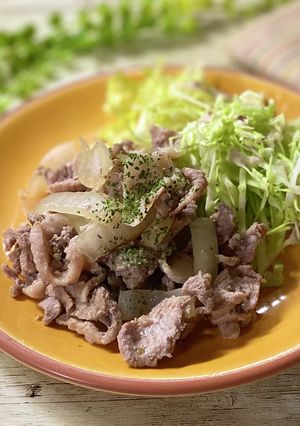 洋風だし　豚肉と玉ねぎのさっと煮-レシピのメイン写真