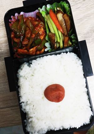 高１男子弁当豚肉ピーマンのケチャップ炒め-レシピのメイン写真