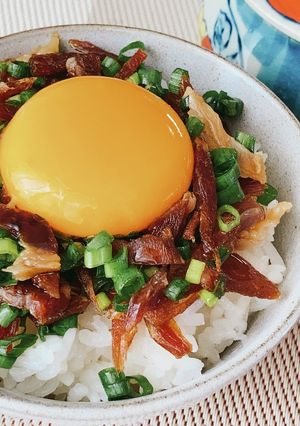 ポークジャーキーの卵かけご飯-レシピのメイン写真