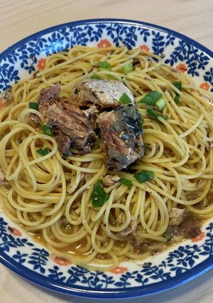 10分で簡単 鯖缶オイルパスタ-レシピのメイン写真