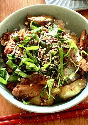 味噌サバナス丼-レシピのメイン写真