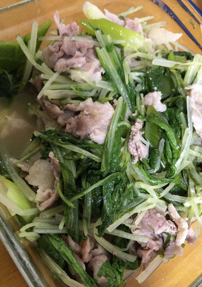 水菜と豚肉の柚子胡椒蒸し焼き-レシピのメイン写真