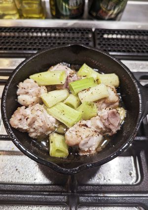 ネギと鶏のアヒージョ-レシピのメイン写真