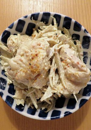 鶏ムネ肉で♪ゆで鶏とゴボウのマヨサラダ☆-レシピのメイン写真