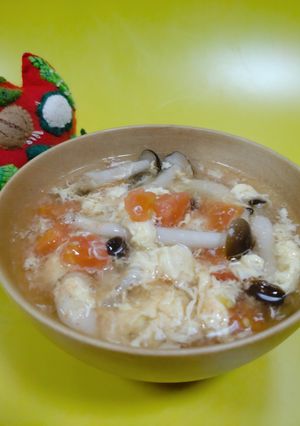 トマトとしめじの卵スープ　-レシピのメイン写真