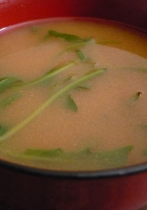 ルッコラの味噌汁-レシピのメイン写真