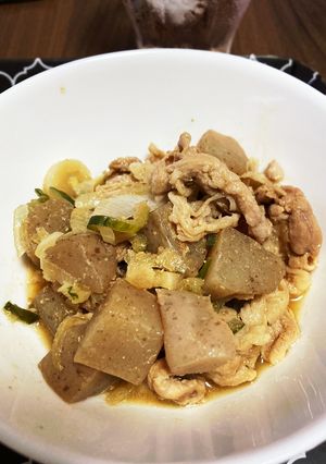覚書★豚肉とこんにゃくの味噌煮込み-レシピのメイン写真