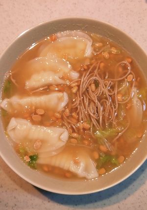ワン鍋納豆温そば-レシピのメイン写真