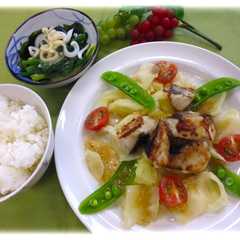 รูปของ 鰆と春野菜の和風マリネソース（健康食）