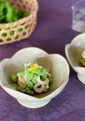 秘伝豆とイカとめんたいこ和え-レシピのメイン写真