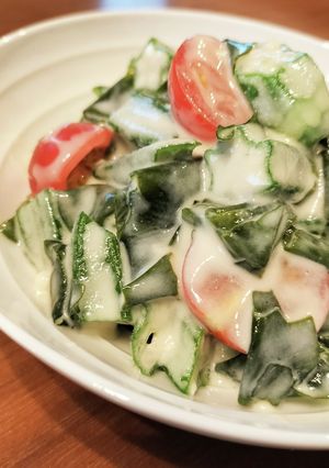 オクラとわかめの豆腐マヨ和え QC-レシピのメイン写真