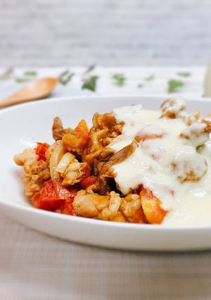 トマト豚丼 〜チーズソースがけ〜-レシピのメイン写真