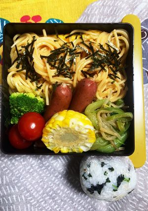9/8ﾖｯﾁｬﾝ☆明太クリームパスタ弁当-レシピのメイン写真