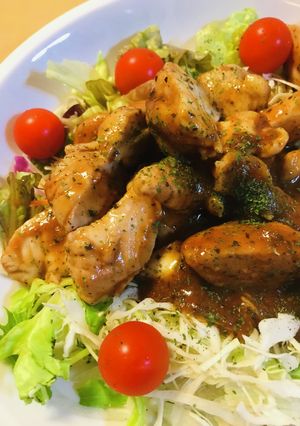 市販サラダ活用●鶏肉のケチャップソース-レシピのメイン写真
