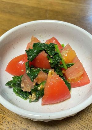 【減塩】ほうれん草とトマトのピリ辛ナムル-レシピのメイン写真