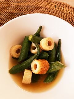 オクラとちくわ麺つゆで煮るだけ-レシピのメイン写真