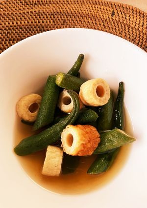 オクラとちくわ麺つゆで煮るだけ-レシピのメイン写真