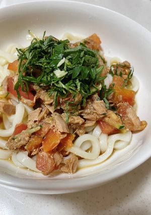 ツナとトマトのさっぱりうどん-レシピのメイン写真
