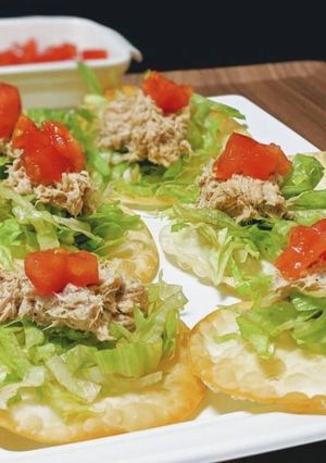餃子の皮でカンタン！お好みミニタコス-レシピのメイン写真