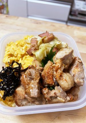 こってり！簡単☆鶏肉のマヨポン酢炒め弁当-レシピのメイン写真