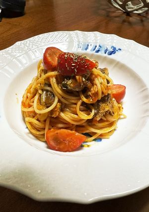 イワシ缶のトマトソースパスタ-レシピのメイン写真