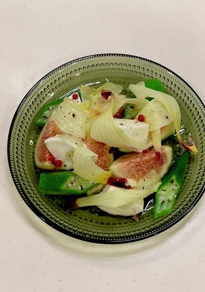花オクラといちじくとモッツァレラのサラダ-レシピのメイン写真
