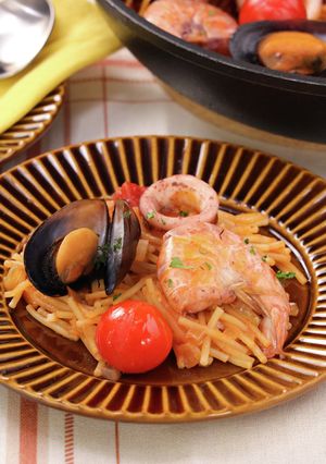 うまみたっぷり☆海鮮パスタパエリア-レシピのメイン写真