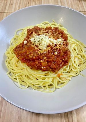 トマト缶で作るミートソーススパゲッティ-レシピのメイン写真