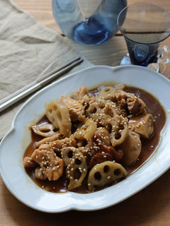 鶏肉とレンコンの甘辛炒め-レシピのメイン写真