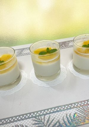 黄桃のコンポートミルクプリン-レシピのメイン写真