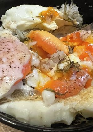 悪魔飯　昆布ちりめん濃厚卵白の目玉焼き丼-レシピのメイン写真