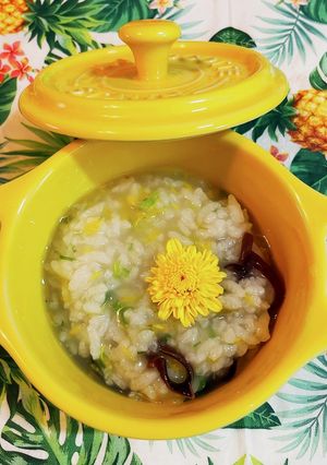簡単！菊花がゆ　重陽の節句に-レシピのメイン写真