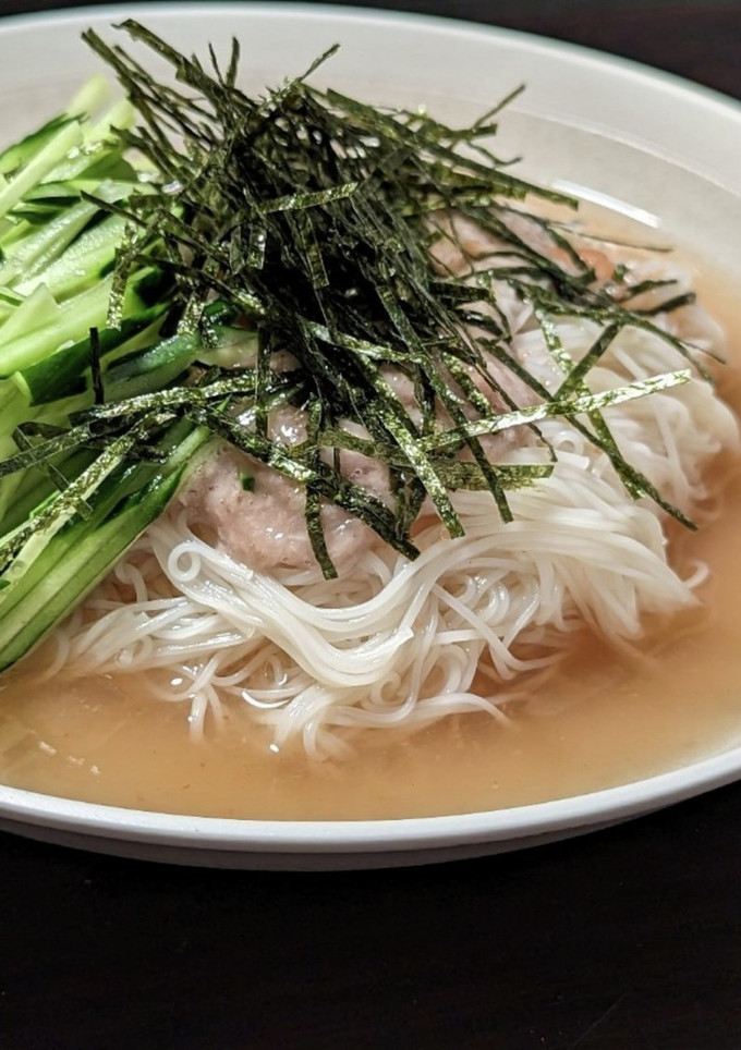 とろっとシャキッと！梅だしとろろそうめん-レシピのメイン写真