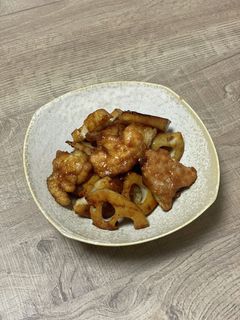 れんこんと鶏肉の甘酢炒め-レシピのメイン写真