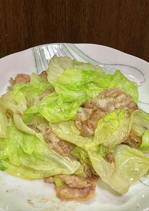 豚バラ肉とレタスのオイスターソース炒め-レシピのメイン写真