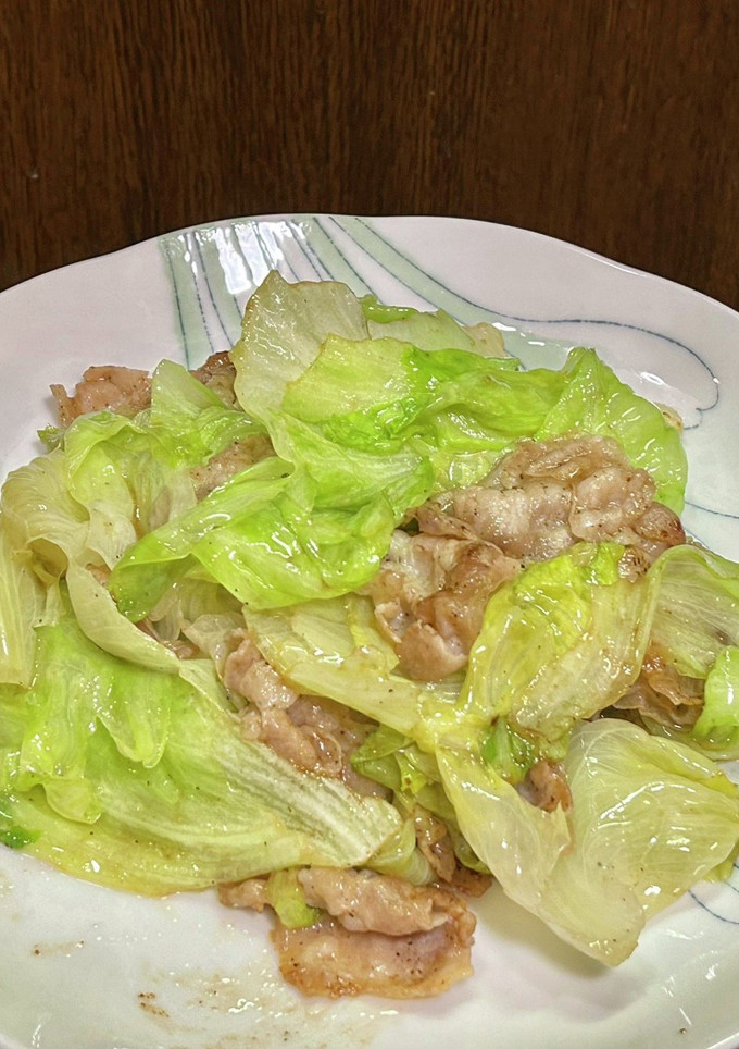 豚バラ肉とレタスのオイスターソース炒め-レシピのメイン写真