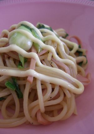 ハムと青梗菜のパスタ-レシピのメイン写真