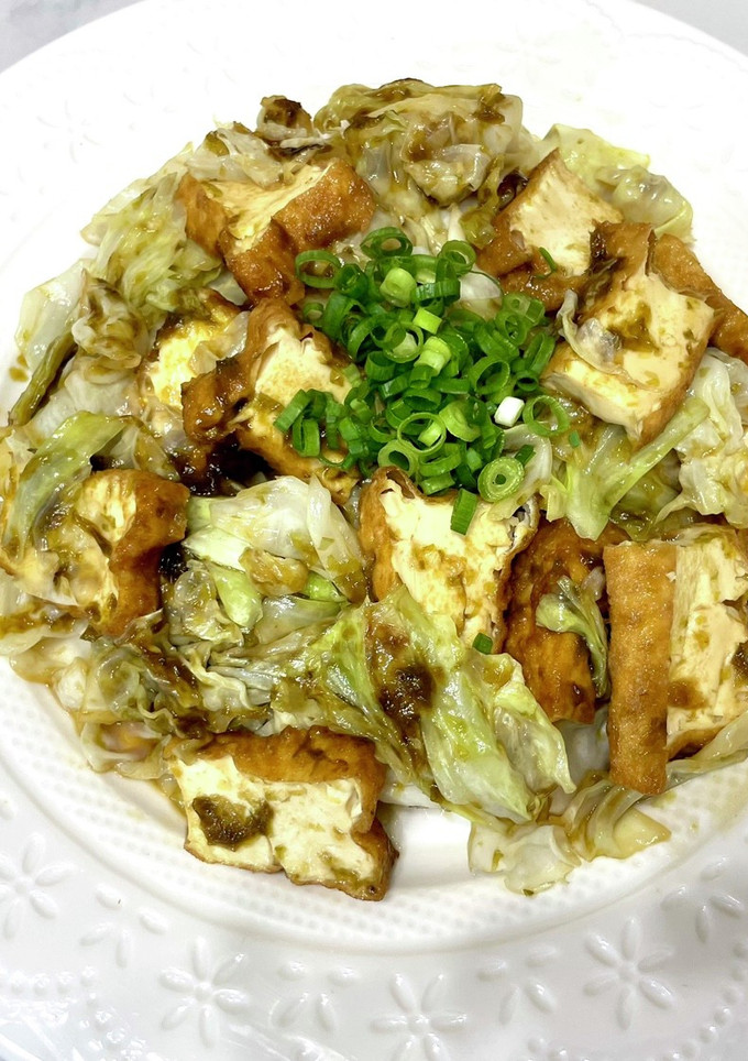 厚揚げとキャベツの海苔佃煮マヨ炒め-レシピのメイン写真