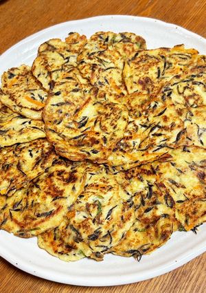 たっぷり豆腐とひじきのチヂミ。小麦粉なし-レシピのメイン写真